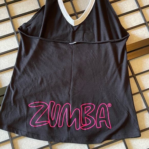 Zumba V Neck Top, Black and Pink size Large (no tags) - Picture 2 of 2